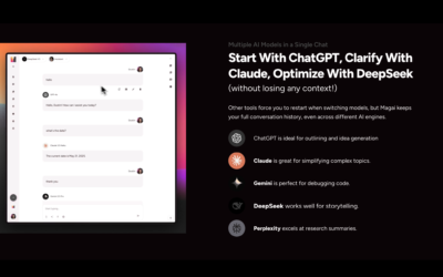 Magai screen capture of features of the website